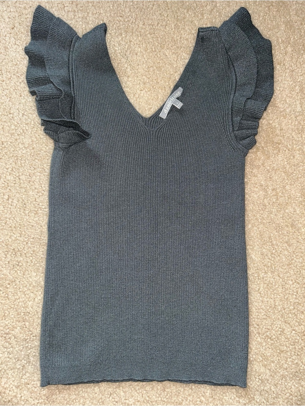 Daniel Rainn Ribbed V-Neck Tank - Charcoal Gray